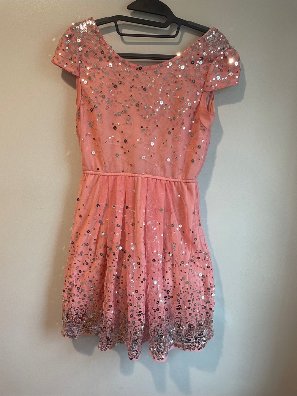 Juniors Pink Sequin Party Dress
